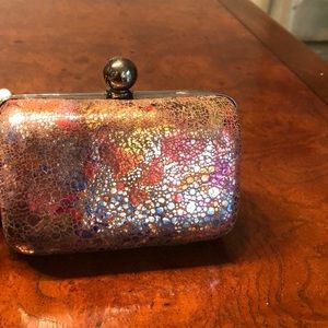 Shimmering multi colored evening bag
